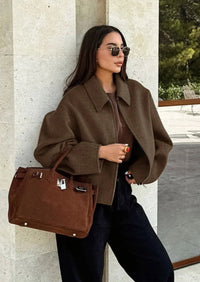 Chaqueta de lana oversize de entretiempo para mujer - Sybille