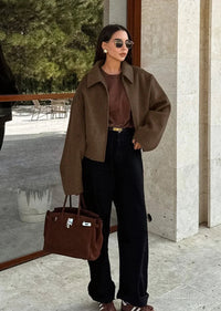Chaqueta de lana oversize de entretiempo para mujer - Sybille