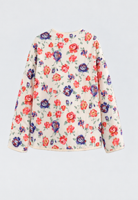 Chaqueta floral mujer acolchado rombos botones delanteros - Elizabeth