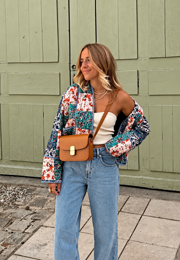 Chaqueta mujer acolchada estampado floral combinado - Vetilia