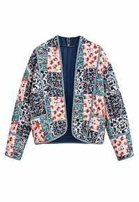 Chaqueta mujer acolchada estampado floral combinado - Vetilia
