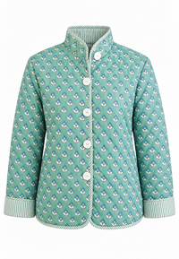 Chaqueta mujer acolchada microfloral cuello alto botones - Bodil