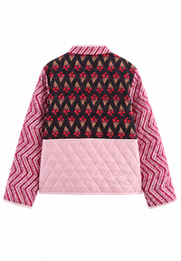 Chaqueta mujer acolchado floral mangas zigzag botones - Adriane