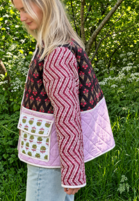 Chaqueta mujer acolchado floral mangas zigzag botones - Adriane