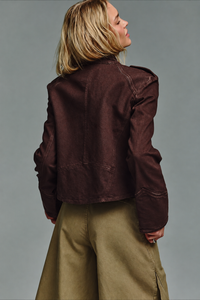 Chaqueta mujer corta cuello mao botones decorativos - Arlet