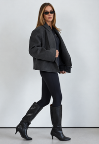 Chaqueta corta solapas cinturón estilo elegante - Ivet