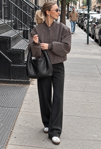 Chaqueta mujer efecto ante mangas anchas cremallera - Delphine