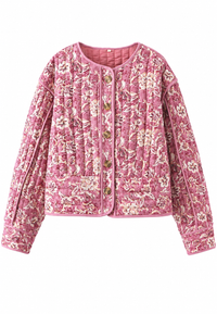 Chaqueta mujer estampado floral acolchado rombos ribetes - Orsina