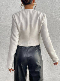 Chaqueta tweed mujer corta lazos satinados - Silke