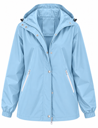 Chubasquero impermeable mujer capucha bolsillos cremallera - Verena