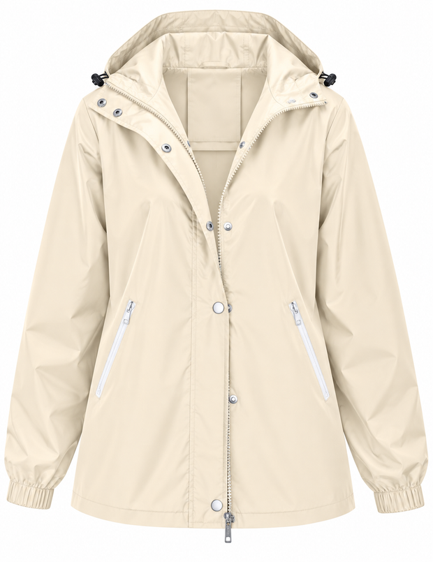 Chubasquero impermeable mujer capucha bolsillos cremallera - Verena