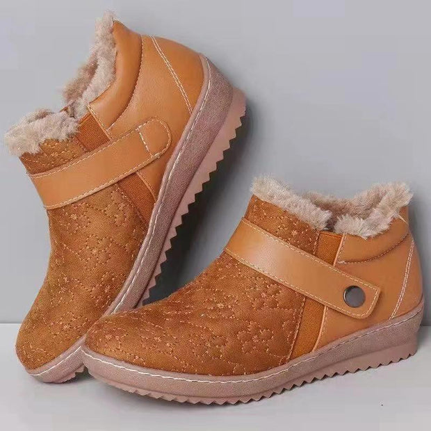 Botines de invierno para mujer con forro de pelo y cierre ajustable - Zayda