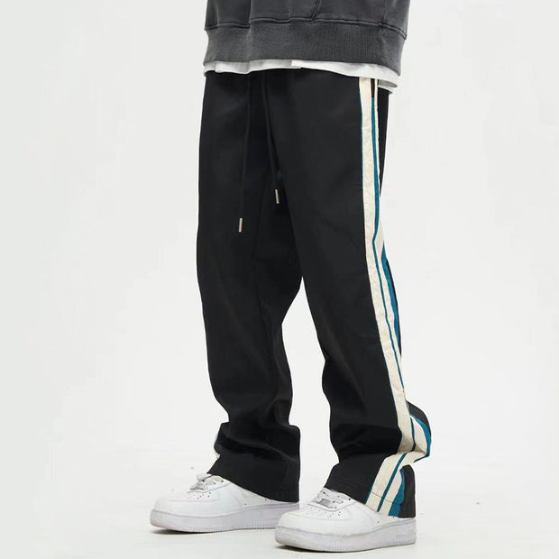 George - Pantalón recto drapeado de pierna ancha para hombre