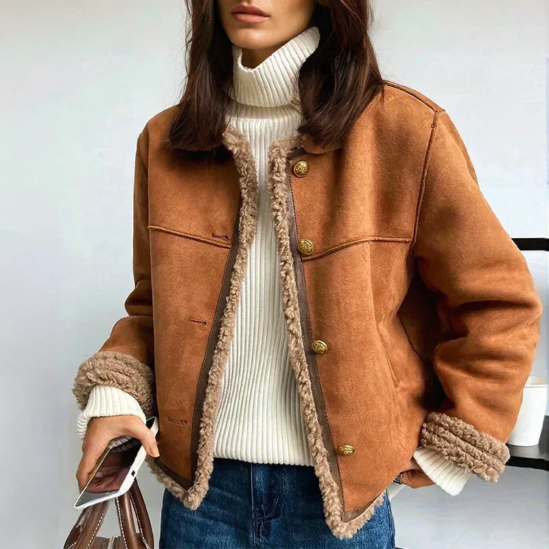 Chaqueta de ante con interior afelpado - Alvra