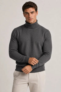 Jersey hombre cuello vuelto slim fit punto liso - Caspar