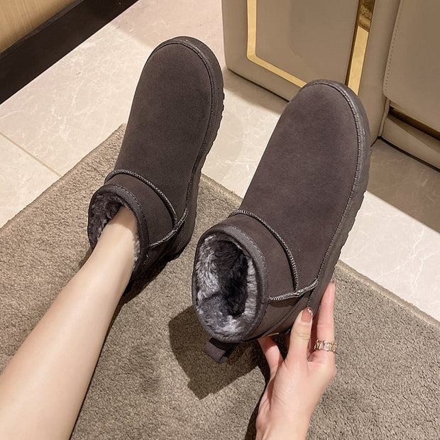 Botines de invierno para mujer en ante con forro suave - Mia