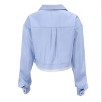 Jane - Camisa cruzada desestructurada con botones de efecto lavado