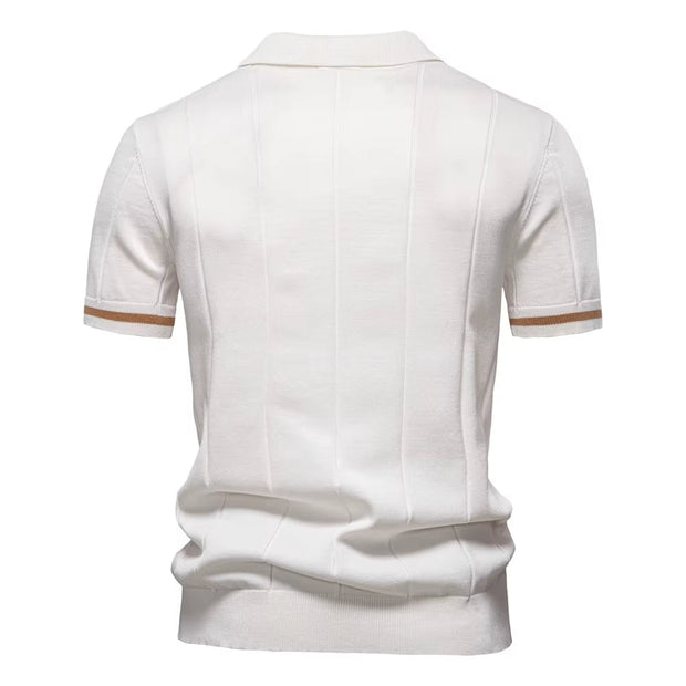Polo deportivo hombre manga corta cremallera - Leandro