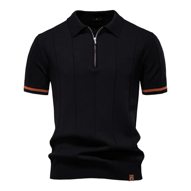 Polo deportivo hombre manga corta cremallera - Leandro