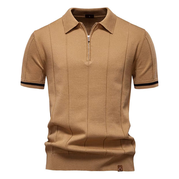 Polo deportivo hombre manga corta cremallera - Leandro