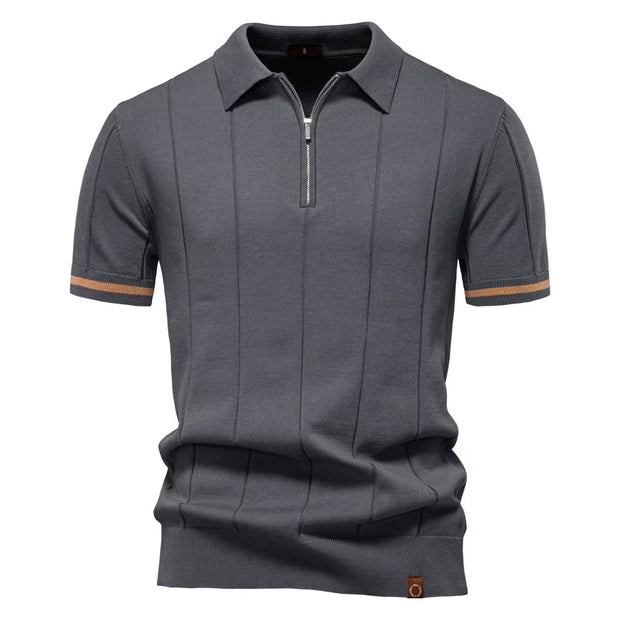 Polo deportivo hombre manga corta cremallera - Leandro