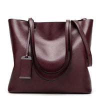 Bolso de hombro para mujer estilo retro cuero liso burdeos - Elea