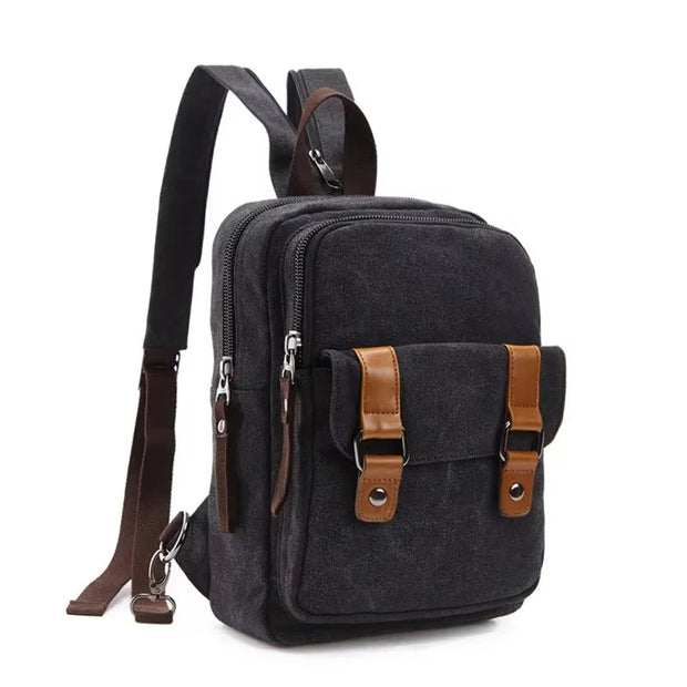 Mochila cruzada unisex con múltiples bolsillos estilo vintage - Axel