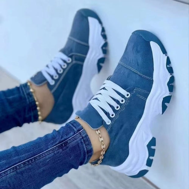 Zapatillas deportivas para mujer suela gruesa con diseño dentado - Rebeca