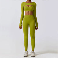 Conjunto deportivo para mujer licra compresiva diseño cut-out - Amanda