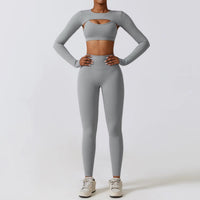 Conjunto deportivo para mujer licra compresiva diseño cut-out - Amanda