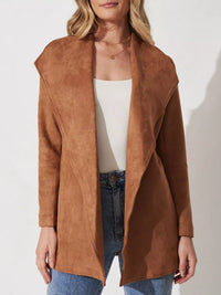 Chaqueta de ante suave con cuello amplio - Celinne