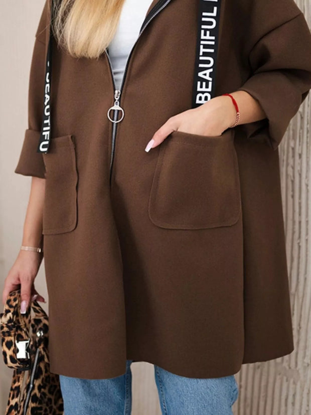 Abrigo con capucha moderna para mujer - Nelya