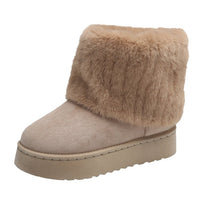 Botines para mujer estilo invernal con borde afelpado - Auralyn