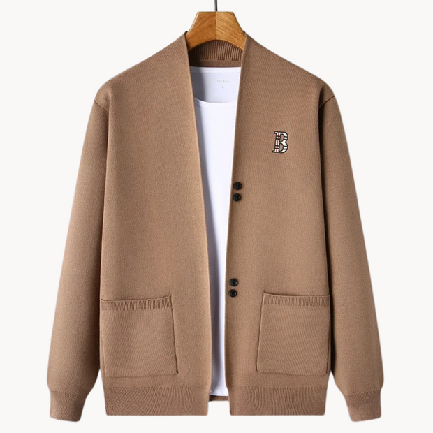 Cárdigan para hombre de corte recto con cuello abierto - Einar