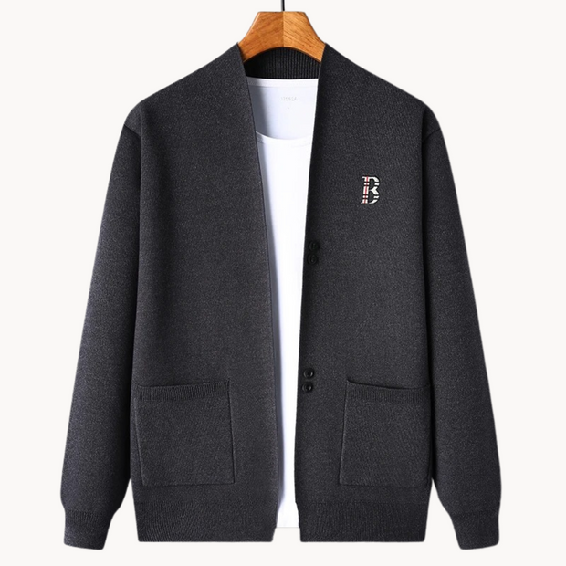 Cárdigan para hombre de corte recto con cuello abierto - Einar