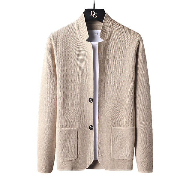 Chaqueta de punto para hombre con cuello mao - Karl