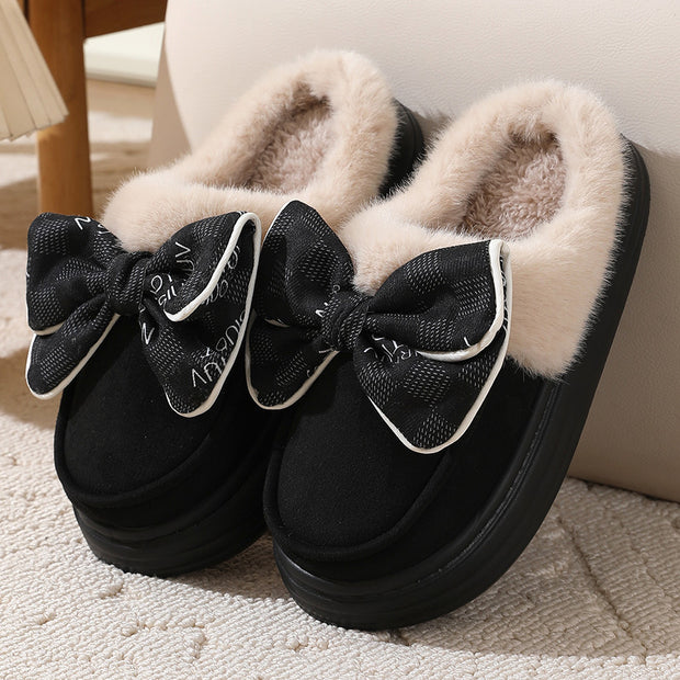 Zapatillas de casa para mujer efecto afelpado con lazo decorativo - Mairene