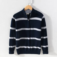 Luc - Jersey informal de cuello alto con media cremallera para hombre