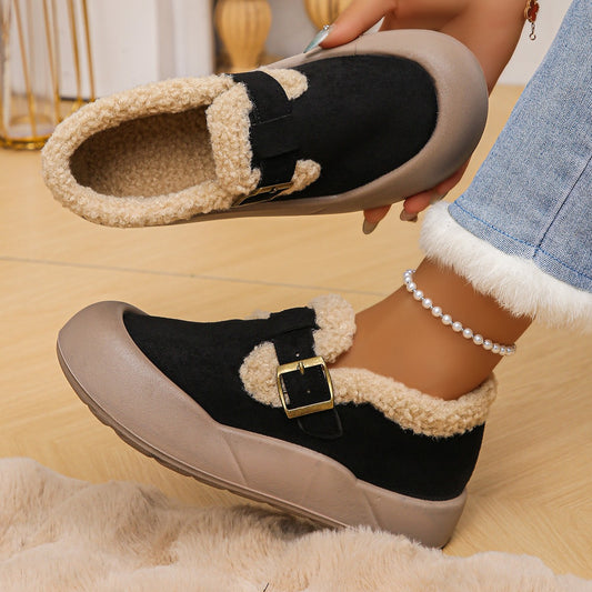 Zuecos de invierno para mujer con punta reforzada y hebilla - Renate