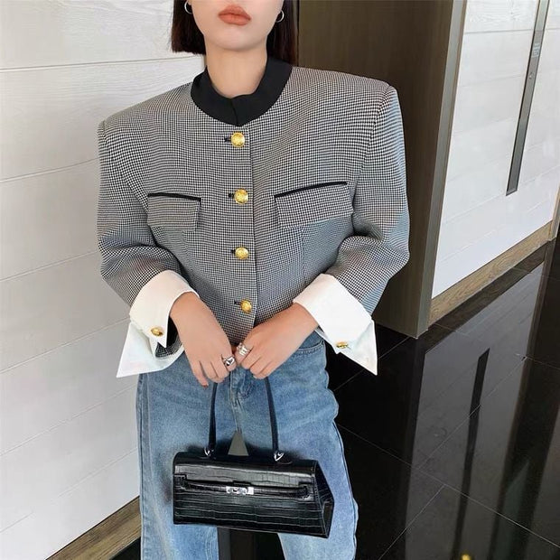 Nadja - Blazer francés de botonadura sencilla para mujer