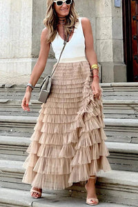 Eva - Falda de capas con volantes