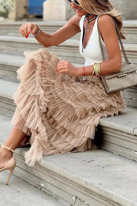 Eva - Falda de capas con volantes