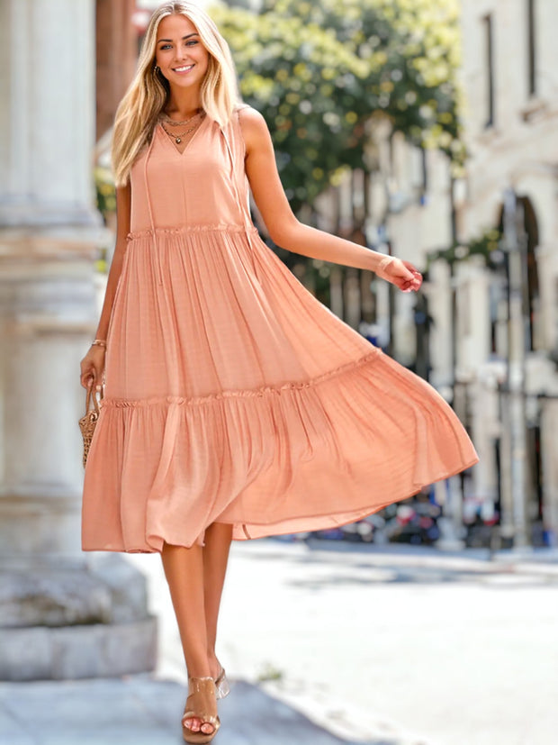 Shirley - Vestido femenino con lazo y cuello en V