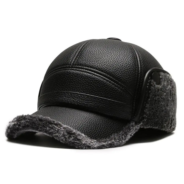 Gorra hombre efecto piel orejeras efecto borreguito - Mauro