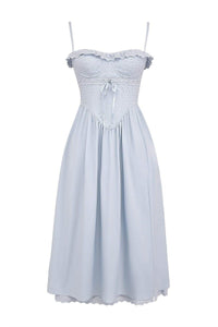 Helen - Vestido Midi con Corsé de Encaje Bordado