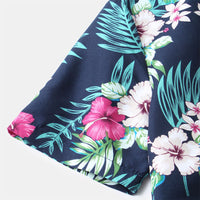 Elegante camisa de manga corta para hombre con estampado floral