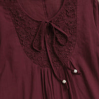 Blusa mujer encaje y lazo frontal - Marena