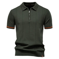 Polo para hombre de punto manga corta cremallera clásico - Baptiste