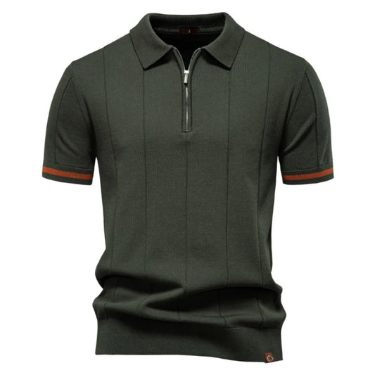 Polo para hombre de punto manga corta cremallera clásico - Baptiste