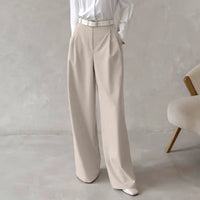 Pantalón para mujer de pierna ancha talle alto estilo sastrero - Renata